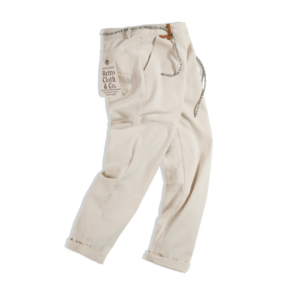 Cottonseed Hull Dark Plaid Lounge Pants Loose Fit Straight Beige 94