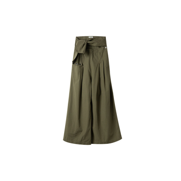 Drape Slim Summer High Waist Trousers 131