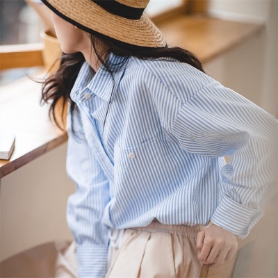 French Classic Pattern Shirt Loose Casual Shirt Cardigan 125