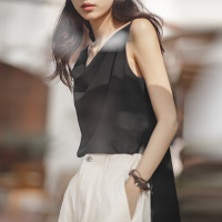 Solid Color V-Neck Loose Sleeveless Vest 124