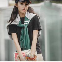 Front Shoulder Round Neck Short Sleeve Top Combination 117