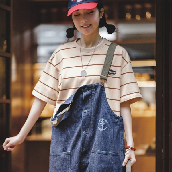 Half-Sleeved Sea Soul Shirt Round Neck Pullover T-Shirt Summer 114