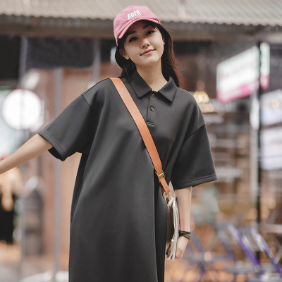 Casual Polo Neck Dress with Loose Lapel 109
