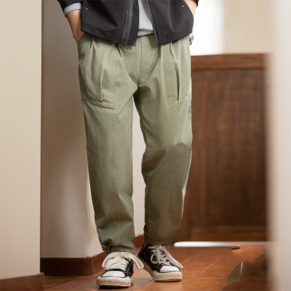 Casual Retro Navy Blue Trousers 91