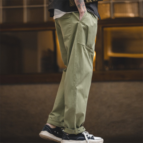 Casual Retro Navy Blue Trousers 91