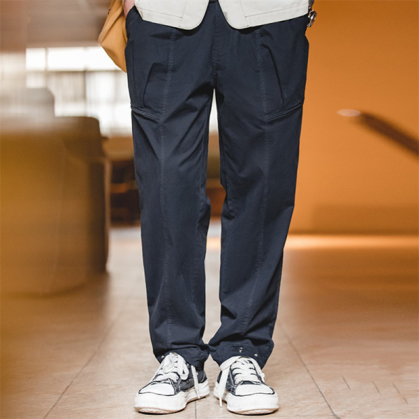 Casual Retro Navy Blue Trousers 91