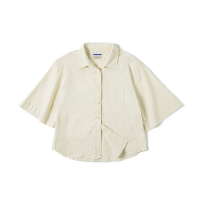 Retro Trumpet Mid-Sleeve Cotton and Linen 126
