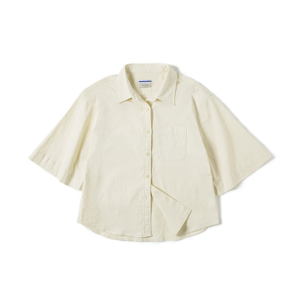 Retro Trumpet Mid-Sleeve Cotton and Linen 126