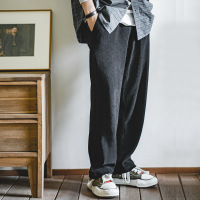 Men's Autumn Non-ironing Drape-Feeling Lazy Straight-Leg Casual Long Pants 89