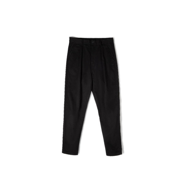 Retro Brushed Elastic Slim Casual Tapered Long Pants Men 97