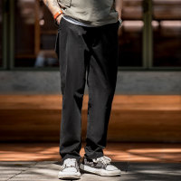 Retro Brushed Elastic Slim Casual Tapered Long Pants Men 97