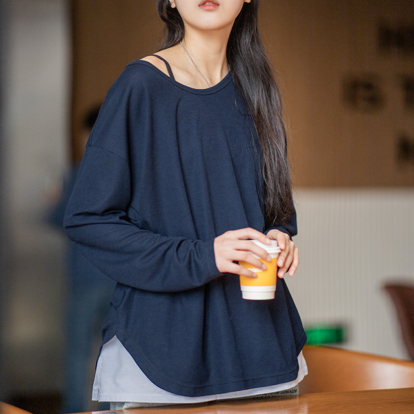 Round Neck Pullover Lazy T-Shirt Spring Summer Knitted Sweater 113