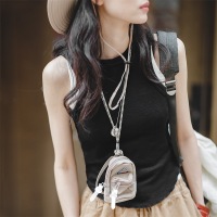 Slim Racer Vest with Solid Color Suspenders and Outerwear 123