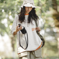 Solid Color Embroidered T-Shirt Loose Casual Short Sleeves 111