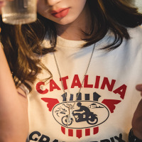 Summer Short-Sleeved Front Shoulder Loose Design T-Shirt for Women 101