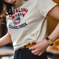 Summer Short-Sleeved Front Shoulder Loose Design T-Shirt for Women 101