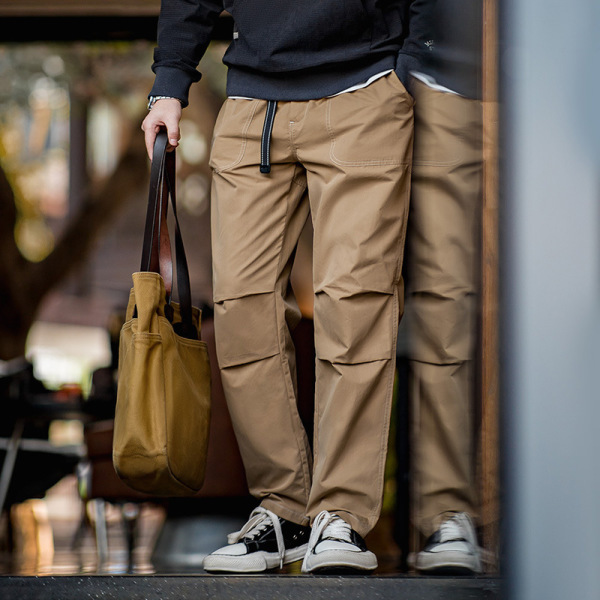 Three-Dimensional Double Pleated Men's Functional Straight Pants 99