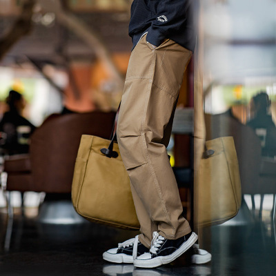 Three-Dimensional Double Pleated Men's Functional Straight Pants 99