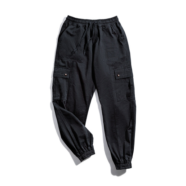 Workwear American style black autumn and winter casual cropped trousers 98