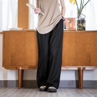 Dark Plaid Black Japanese Casual Wide-Leg Pants Commuting Thin 139