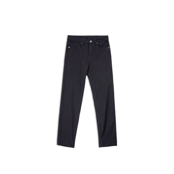 Four-Way Stretch Black Women's Mid-Cut Slim-Fit Knitted Trousers 148