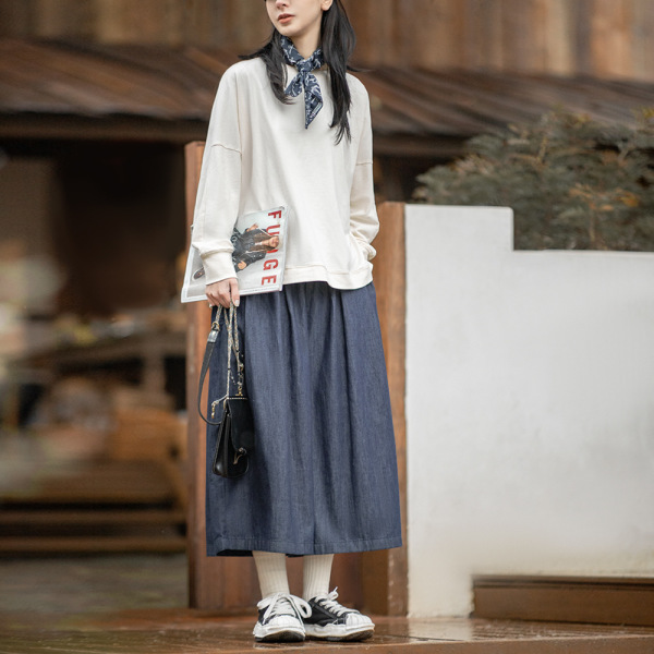 Loose High Waist Overalls Casual Wide Leg Cropped Trousers Spring 144