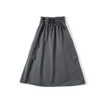 Slimming Waist-Covering Hip-Covering Pocket Workwear Umbrella Skirt 158