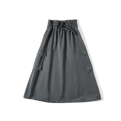 Slimming Waist-Covering Hip-Covering Pocket Workwear Umbrella Skirt 158