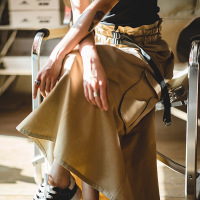 Slimming Waist-Covering Hip-Covering Pocket Workwear Umbrella Skirt 158