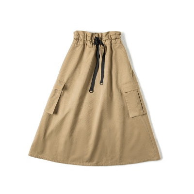 Slimming Waist-Covering Hip-Covering Pocket Workwear Umbrella Skirt 158