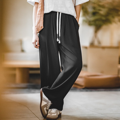 Small Cool Straight Suit Waterfall Mopping Pants 136