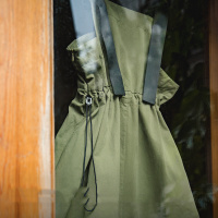 Tooling Green Casual Mountain Strap Long Dress 156