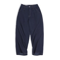 Washed Blue Denim Wide-Leg Pants Casual Pants High Waist 150