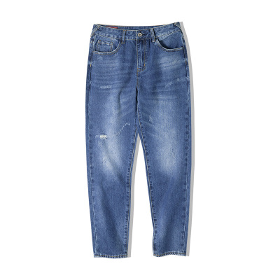 Washed Vintage Denim Straight Beggar Pants 149