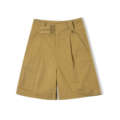 Women's Retro Guerg High Waist Shorts with Wide Legs 153
